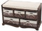 Mendler Kommode und Sitzbank mit 5 Schubladen, 45x77x36cm, Shabby-Look, Vintage - braun