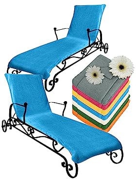 Dyckhoff Doppelpack Schonbezüge für Gartenstuhl & Gartenliege 277.297, Gartenliege (70 x 200 cm), blau