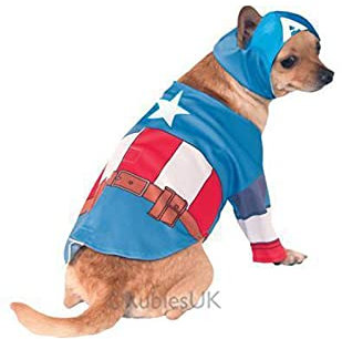 Rubies Official Pet Dog Costume, Captain America - Large Halloween Halloween