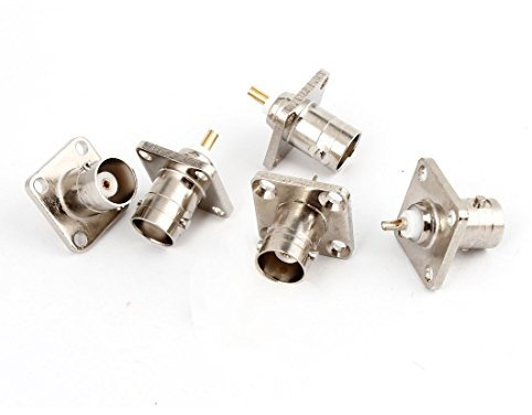 sourcing map 5 Stück BNC Buchse 4 Loch Flansch Panel Chassis Mount Lötadapter