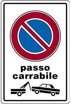 D&B Cartello All. mm.300X200 Passo Carrabile C/Figura