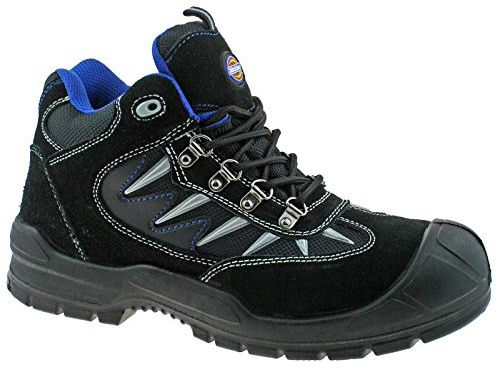 Dickies FA23385A BK 7 Super Safety Hiker, Suede and Mesh, 7 Size, Black