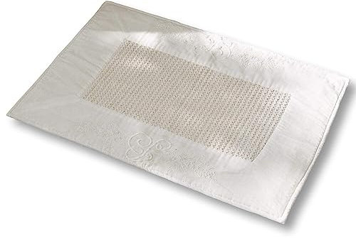 Loberon Badteppich Padrig, wunderschöne Stickerei, romantisch zum Shabby-Chic, Badvorleger, Badtextilien, Baumwolle, Creme