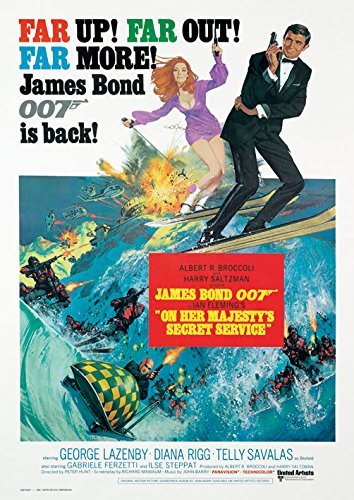 James Bond On Her Majesty's Secret Service, 85 x 120 cm, Leinwanddruck