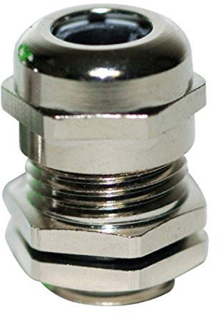 Kabelverschraubung Kabelverbinder Metall Größe PG16 mit Gegenmutter, zur Kabeldurchführung, Messing, 5 Stück