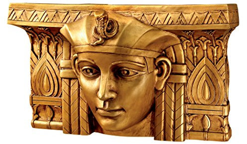 Design Toscano EU32444 Wandskulptur Pharaoh Ramses I. Ägyptischer Herrscher, Harz, bronze, 18 x 47 x 28 cm