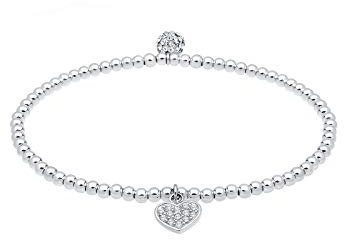 Elli Armband Damen 925 Silber Silberarmband mit Steinen Schmuck Geschenke für Frauen Freundin Frau Mädchen Mama, Armkette Kristall Länge 14 cm, Breite 1.5 mm