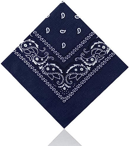 Lizzy Paisley Multifunctional Bandana's Headwear Neckwear Neckerchief Cycling Cowboy Scarf Head Neck Gaiter - Mens Womens Multipack Assorted Men Hair Pirate Bandana (Navy Blue)