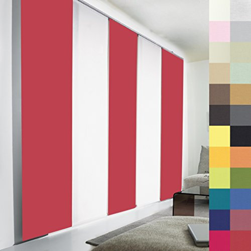 Sun World Schiebegardinen nach Maß, hochqualitative Wertarbeit, alle Größen verfügbar, Maßanfertigung, Schiebevorhang, Raumteiler, Flächenvorhang, Blickdicht (235cm Höhe x 80cm Breite/Beere)