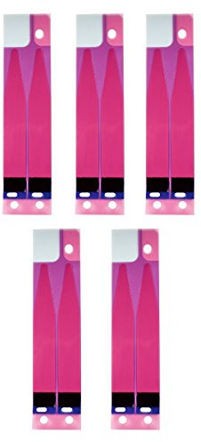 COHK - 5 adhésifs pour batterie - En bandes - Pour iPhone. Compatible avec les iPhone. Lot de 5 pièces. Vinyle. Rose. Stickers de batterie.