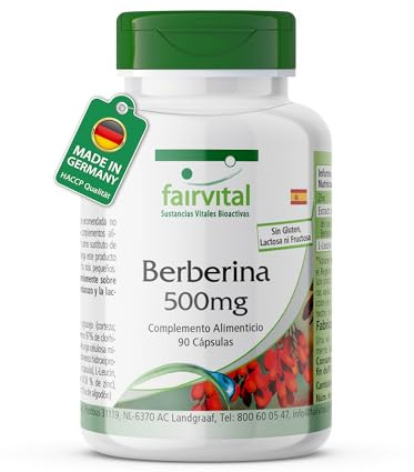 fairvital Berberin 500mg, HOCHDOSIERT, Berberin HCl + Zink, Berberis aristata, VEGAN, 90 Kapseln