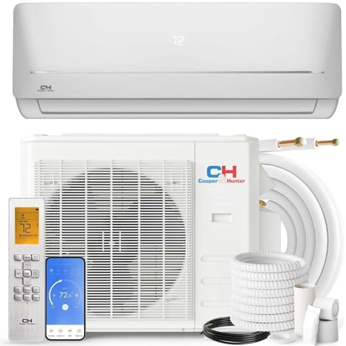 Cooper and Hunter Pompe à chaleur pour onduleurs sans conduits avec kit d'installation de 16 pieds, 9 000 BTU, 115 V