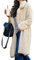 Yming Damen Winterjacke Kunstpelzmantel Langes Revers Plüschmantel Warme Dicke Strickjacke Beige M