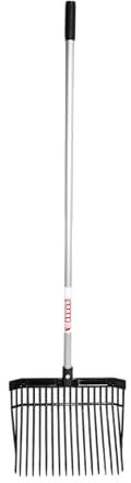 Red Gorilla Medium Bedding Fork with Straight Handle Black Lightweight for Stable Bedding Mucking Out Metal Pitchfork for Hay and Garden Compost 154cm Long