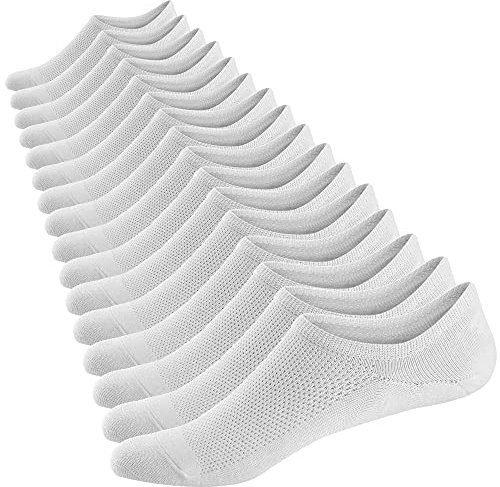 Ueither Calzini Fantasmini per Uomo Calze Invisibili Calzini Taglio Basso Sneaker Calze Corti(Bianca (8 Paia),38-44)