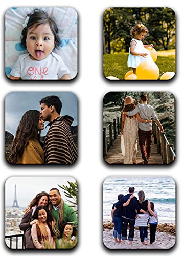 Personalised Coasters Set of 6 | Custom Photo Coasters for Drinks, Glass, and Mugs | Perfect for Weddings, Housewarming & birthday gifts, Durable, and Stylish Coaster Gift Set