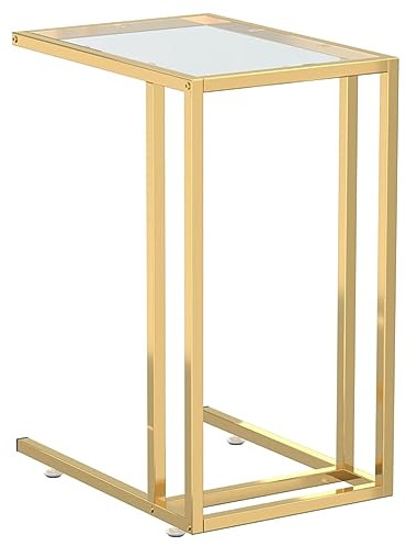 vidaXL Computer Beistelltisch Sofatisch Kaffeetisch Betttisch Laptoptisch Couchtisch Wohnzimmertisch Tisch Transparent 50x35x65cm Hartglas