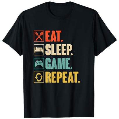 Eat Sleep Game Repeat Funny Gamer Gift T-Shirt