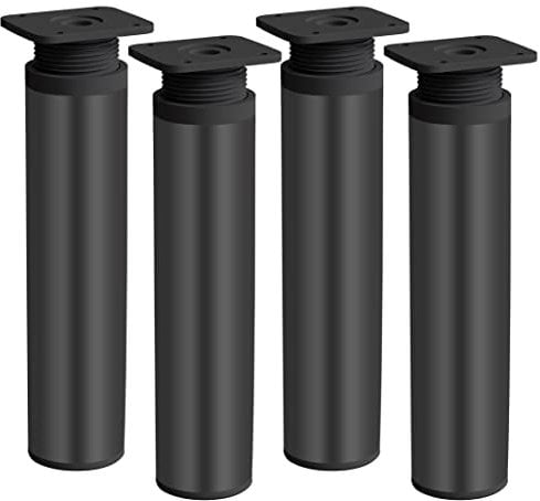 Rusoz Möbelfüße Höhenverstellbar 4 Stück Tischbeine 200mm aus Aluminium Verstellbare füße 0-20mm Möbel Füsse für Schränke, Kommode, Sofa