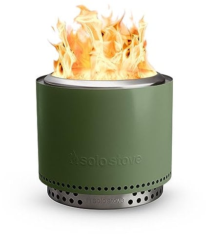 Solo Stove Feuerschale Bonfire 2.0 mit Standfuß | Feuerstelle für Raucharme Holzverbrennung, Herausnehmbare Auffangschale, Mobile Outdoor Feuertonne für Unterwegs, Edelstahl, 49,5x44,5cm, 11,4kg, Grün