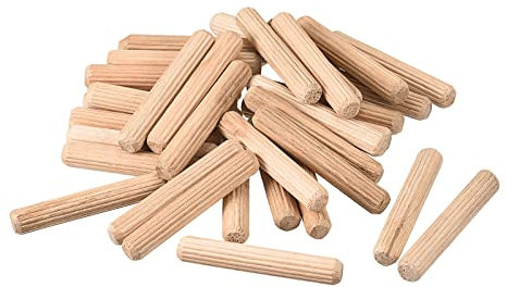 sourcing map Bois Goujons 50pcs 8x50mm(5/16x2) Goujons Biseauté Terminaux Bois Chevilles Four Séché Bois Dur pour Menuiserie Meubles Étagère