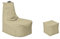Momiralland Komfort Sitzsack XL - XXL mit Hocker Sitzkissen BodenKissen Sessel In- & Outdoor geeignet Gaming Sitzsack für Erwachsene und Kinder (Gold, XXL - Durchmesser 80 cm)