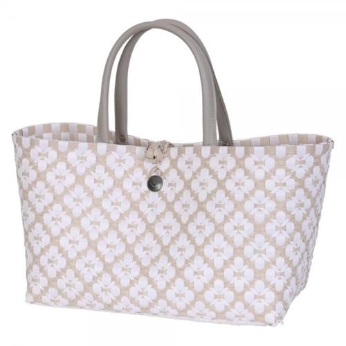 Mini Motif Bag Handbag Pale Grey with White Pattern Size S with Short PU Handles