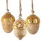 Logbuch-Verlag 3 Holz Weihnachtsanhänger Eicheln Nüsse Baumschmuck Gold Natur Weihnachten Dekoration zum Aufhängen 6 cm