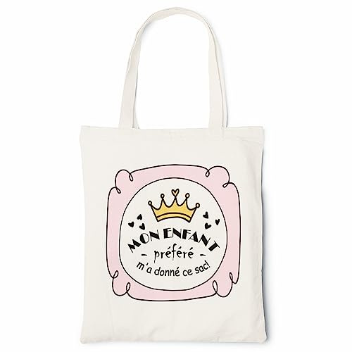 Zinello Design – Tote bag 100% coton réutilisable, anses longues – plusieurs designs : Futur Papa, Retraite, Maîtresse, Marraine, Mamie, Girl Power, Feminism