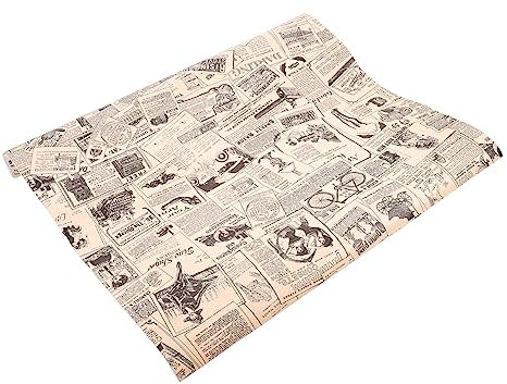 Didiseaon 1 Roll Vintage Adhesive Peel and Stick Newspaper Wallpaper Retro Wall Decal for Living Room Kitchen
