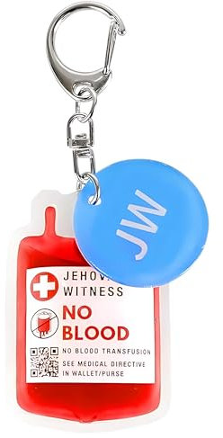 ASVP Shop Porte-clés Témoin de Jéhovah sans transfusion sanguine, fournitures ministérielles pour cadeaux JW, multicolore, 3.6cm x 5.1cm