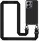 Tawarror Coque pour Xiaomi Redmi Note 13 Pro 5G/Poco X6 5G avec Cordon, Étui Ultra Mince Souple Silicone avec Portable Sangle réglable Bandouilière Lanyard Chaîne Stylée Laniere Téléphone Case, Noir