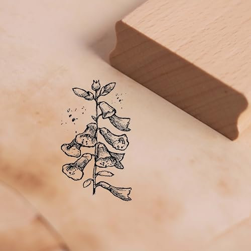Motivstempel Fingerhut - Pflanze Fingerkraut Fuchskraut Stempel Holzstempel 28 x 48 mm