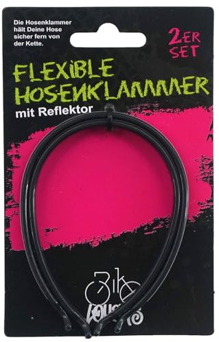 Sternfabrik Flexible Fahrrad Hosenklammer 2er Set mit Reflektor hält die Hose sauber Hosenschutz reflektierend