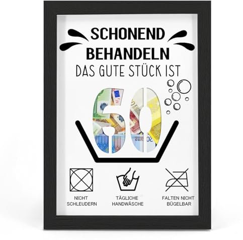 60. Geburtstag Geldgeschenk, Geschenke zum 60 Geburtstag Mann/Frau, Geschenk 60. Geburtstag, Schonend behandeln 60, Witzige Geschenkideen zum 60, Geschenke für Freunde, Familie, Bilderrahmen, DIN A4