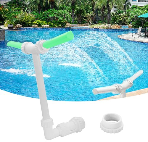 Schwimmbad-Wasserfall, Poolbrunnen mit Doppeldüsen, Schwimmbadsprüher, Pool Springbrunnen, Einstellbare Höhe und Sprührichtung, Wasserfall im Schwimmbad für Pool und Spa
