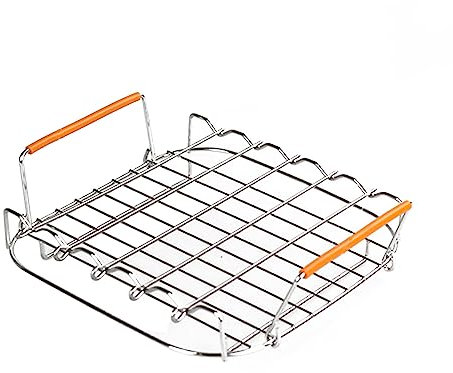 Air Fryer Grill Holder for Oven Stainless Steel Non-Stick Mesh Roasting Crisping Basket Suitable for Fries Chicken Air Fryer Square Grill Holder Basket Multiple Cooking Options Kitchen Appliance