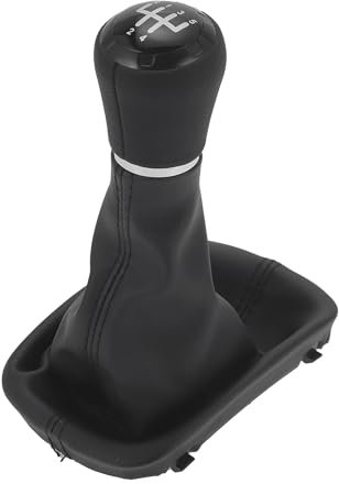 Motoforti 5 Geschwindigkeits-Schaltknauf mit Abdeckung, Getriebestick Schalthebelknauf, für Audi A3 8L 1996-2000, Kunststoff-Kunstleder, Schwarz.