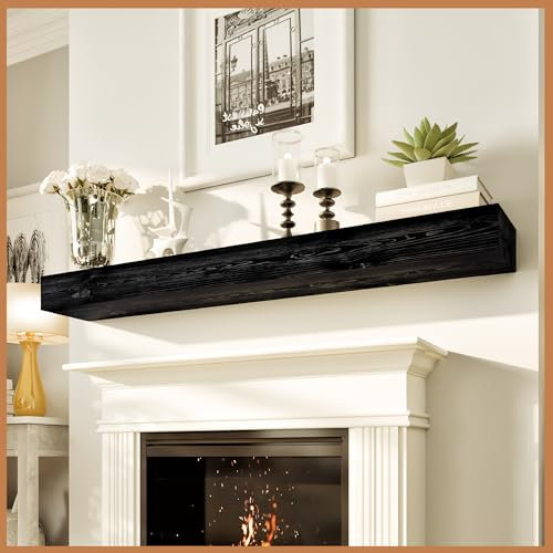 Avana Rustic Fireplace Mantle Shelf 60 Inches for Home Decor/Wall Decor - Handcrafted Wood Shelf for Wall - Decorative Fireplace Mantel Shelf - Farmhouse Mantle Decor 60 X 8 X 3 - Espresso