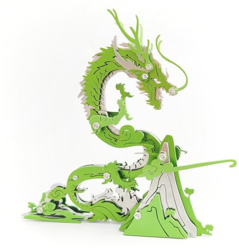 BlocteckToy 3D Metal Puzzles for Adults, 3D Mechanical Chinese Dragon Metal Jigsaw Puzzle Home Decor Birthday (92PCS)
