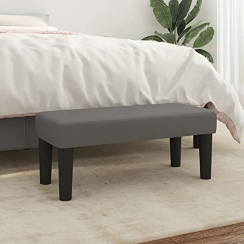 Homgoday Balkonbank, graue Sitzbank, 70 x 30 x 30 cm aus Kunstleder, Gartenbank, robust für Balkon, Terrasse & Garten