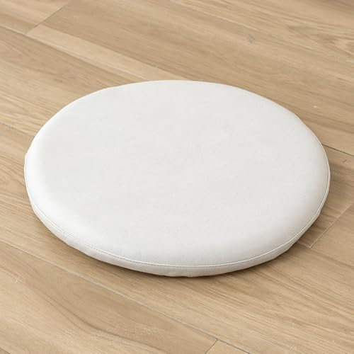 SWJ-swjssb Sitzkissen Rund 40cm/35cm/30cm/45cm/50cm,Stuhlkissen Outdoor Gartenstuhl Wasserdichter Stuhl Polster Kissen Filzkissen Für Bürostuhl Mit Unsichtbarem Reißverschluss(Off-White,35cm/14inch)