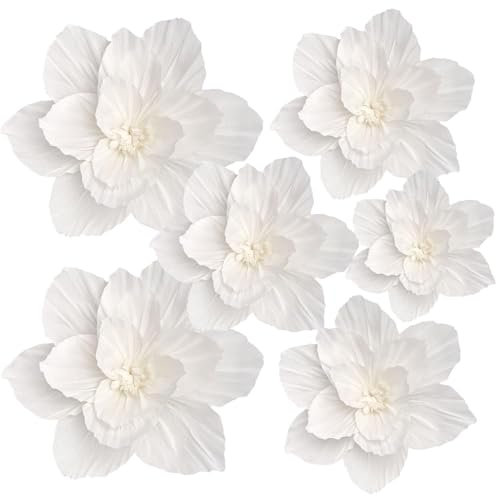 Mrltau 6 unidades de flores de papel decorativas para colgar, juego para bodas, cumpleaños, decoración de mesa, baby shower y fiesta en el jardín