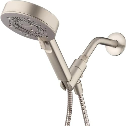 Brondell Nebia Yuba Handbrause, 152,4 cm Edelstahl-Schlauch, 5 Einstellungen, Präzisionsdüse, gebürstetes Nickel