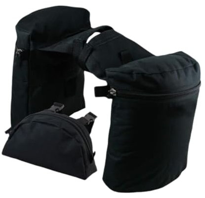Milageto Satteltasche für Pferde, Horntasche, Sattelhorntaschen-Set, Reitsport, tragbar, vielseitig, Knaufhorntaschen, Trail-REIT-Satteltaschen, Schwarz