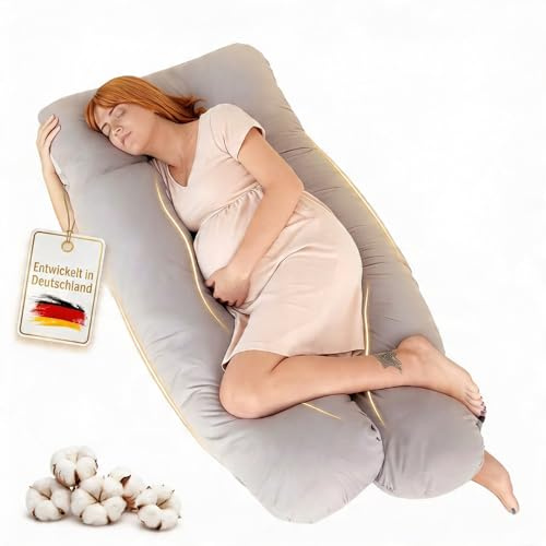 Generisch Schwangerschaftskissen mit Doppelbezug - Stillkissen XXL, | Kissen Schwangerschaft | Body Pillow | Schlaftherapie Kissen | Komfortkissen | Flexible Füllung