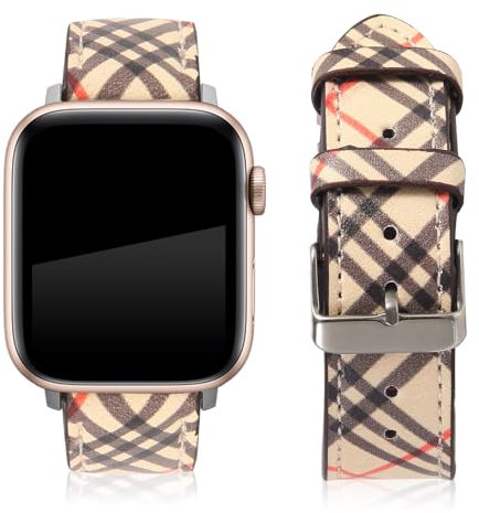 Cinturino di ricambio di design compatibile con Apple Watch da 49 mm, 45 mm, 44 mm, 42 mm, per donne e uomini, cinturino di ricambio in pelle di lusso per Apple Watch Ultra e iWatch 9, 8, 7, 6, 5, 4,