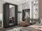 AGMAT-FURNITURE Schwebetürenschrank Lyon, Kleiderschrank mit 2 Türen, Moderne Garderobe in Farbe: Schwarz, Schrank in Größe: 120 x 216 x 61 cm
