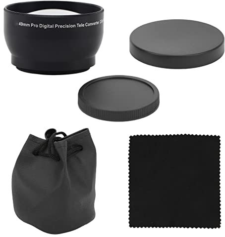 Testa del telescopio con ingrandimento 49MM 2x, teleobiettivo in lega di alluminio Teleobiettivo HD adatto a tutti gli obiettivi della fotocamera calibro 49MM