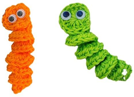 SUPIRING Handgefertigter Wurm mit emotionaler Unterstützung, Häkel-Wurm, inspirierende Pflege, niedliches Strickgeschenk, B